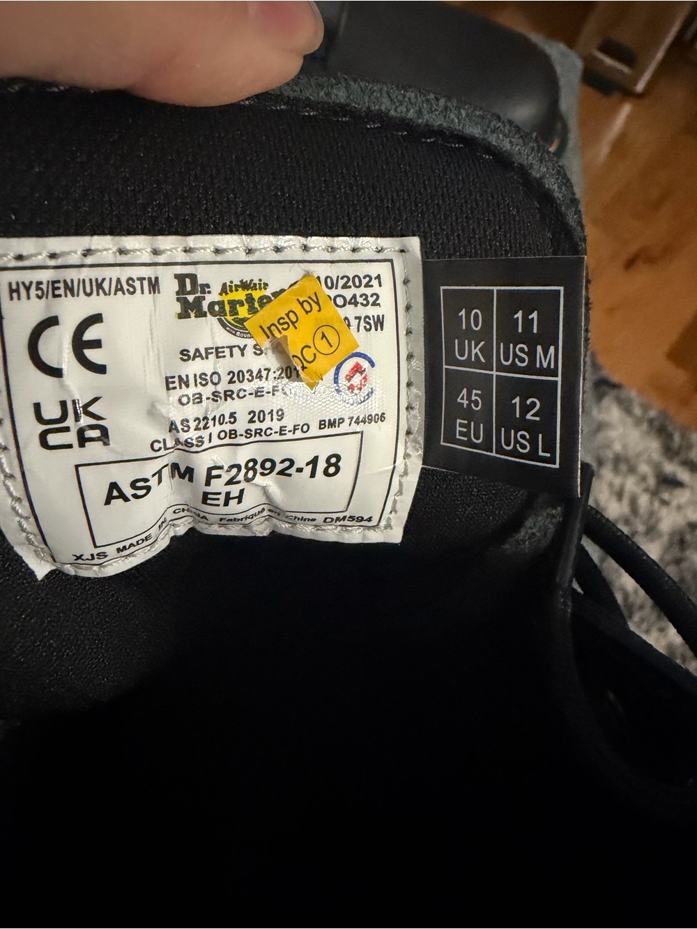 Brand new Men's Black Lace-Up Dr. Marten boots with winter grip soles. - Picture 6 of 6